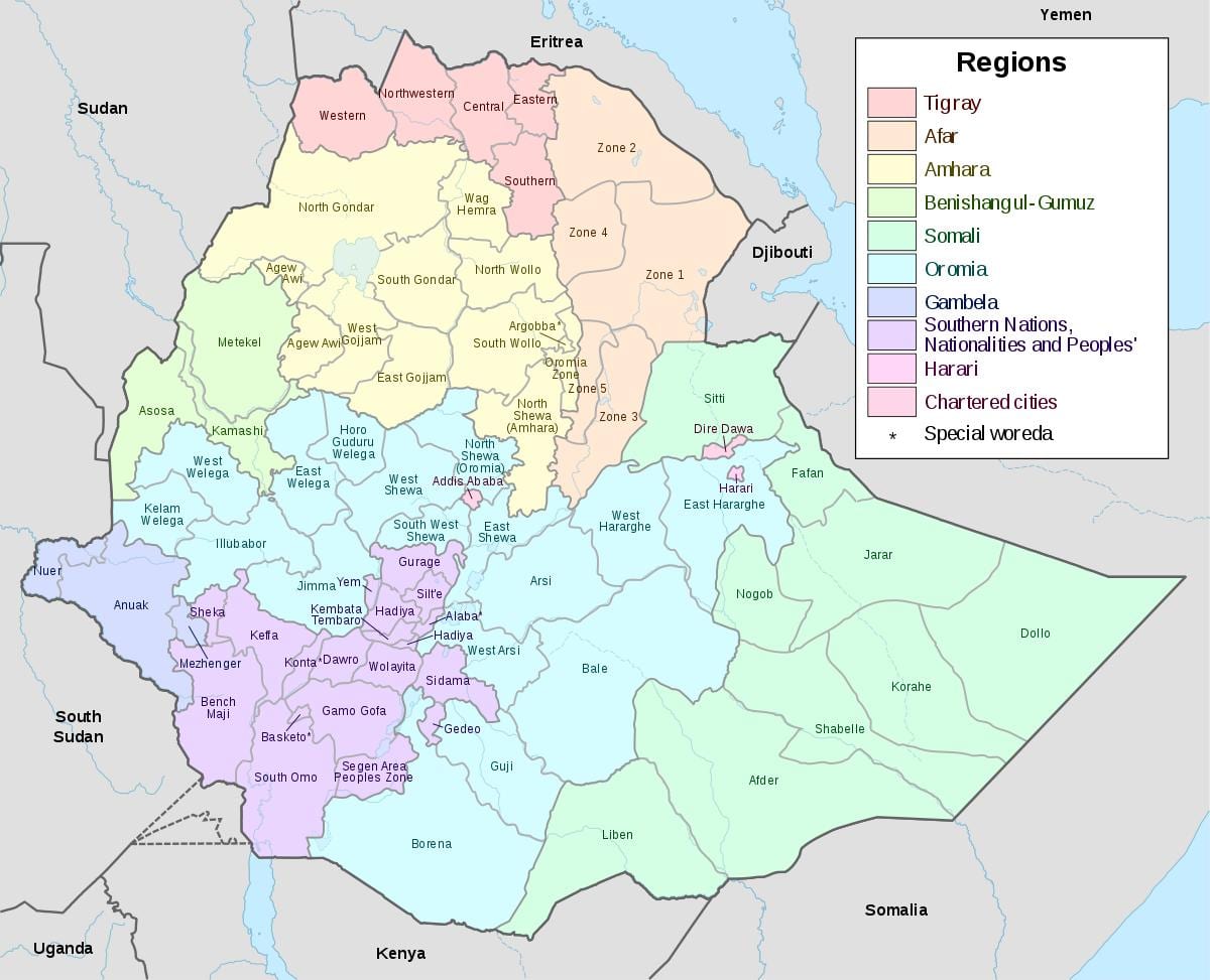 hawassa Αιθιοπία χάρτης