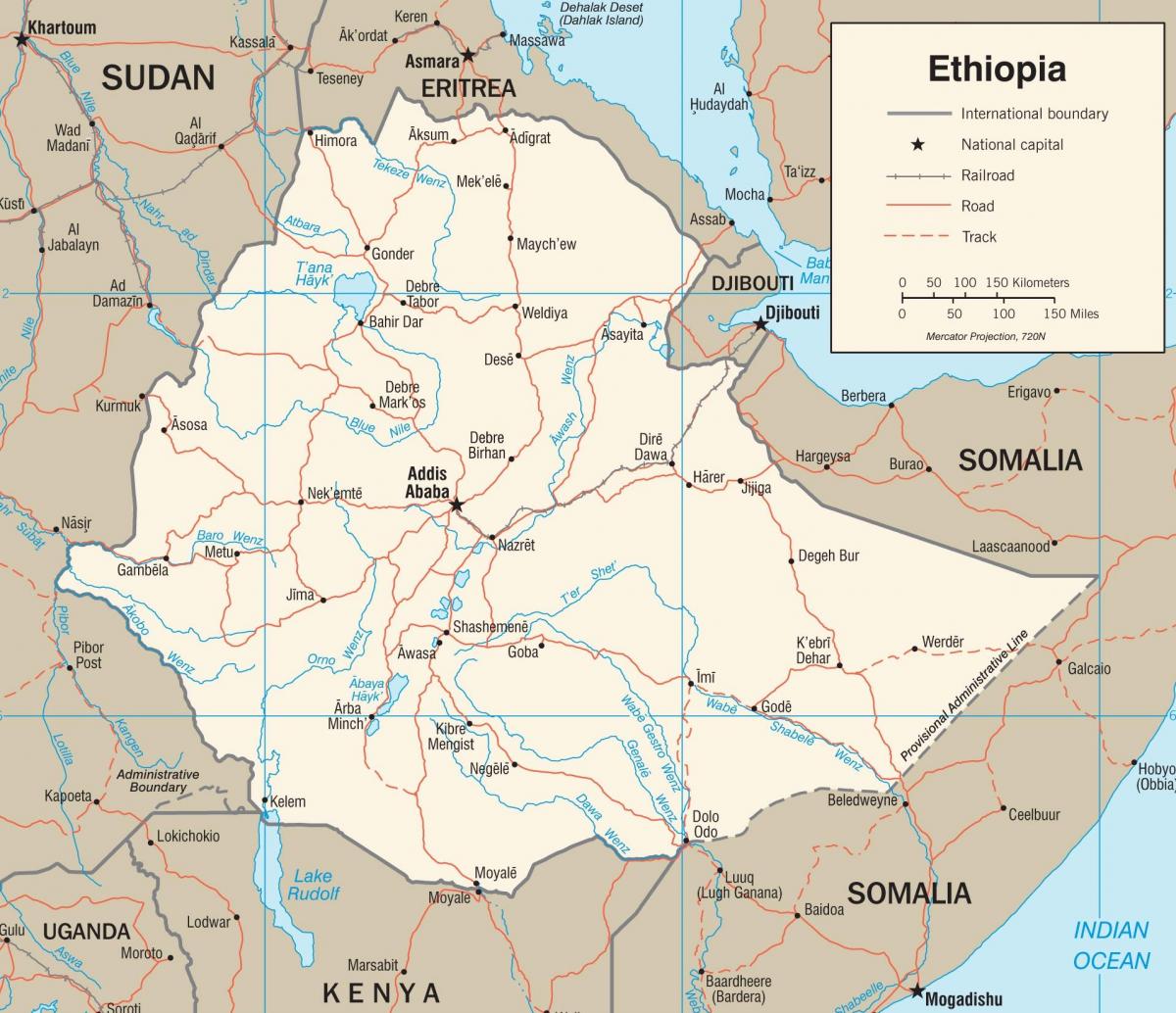 Αιθιοπίας οδικού δικτύου χάρτης