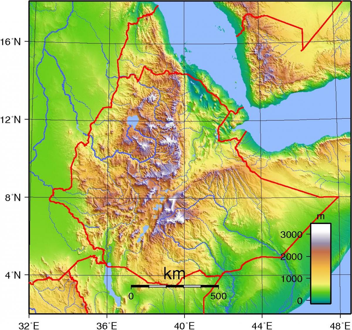 Αιθιοπικά υψίπεδα αφρική χάρτης