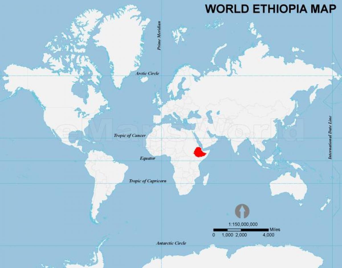 παγκόσμιο χάρτη Αιθιοπία τοποθεσία