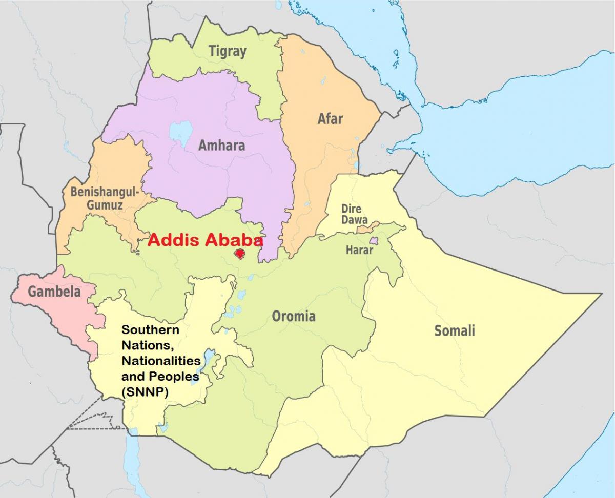 αντίς αμπέμπα, Αιθιοπία χάρτη κόσμο