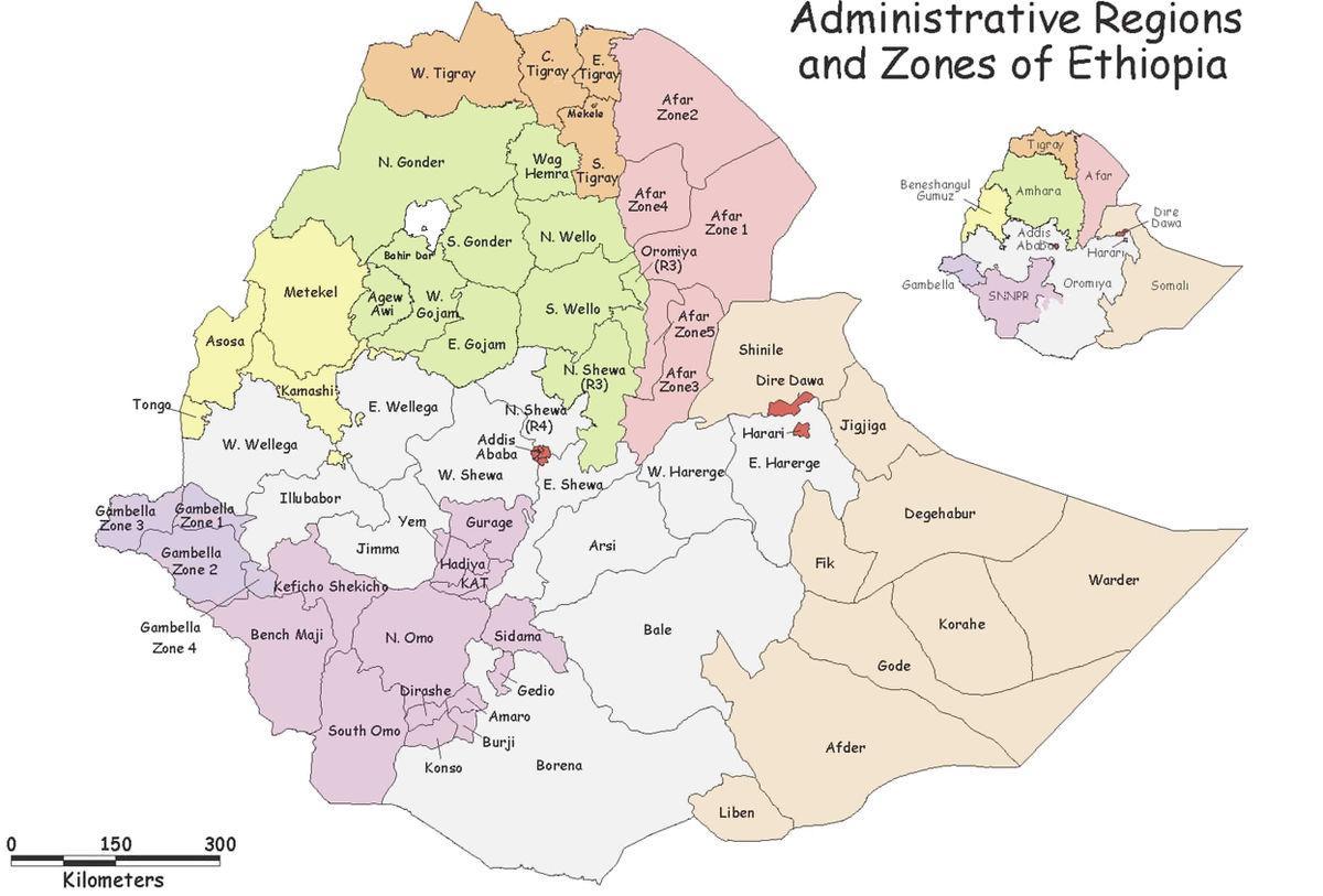 Αιθιοπία woreda χάρτης