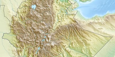 Χάρτης της Αιθιοπίας βουνά