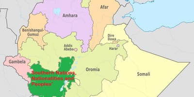 Χάρτης της snnpr Αιθιοπία