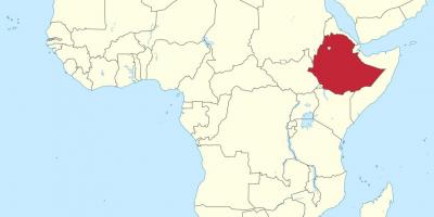 Χάρτης της αφρικής δείχνει την Αιθιοπία