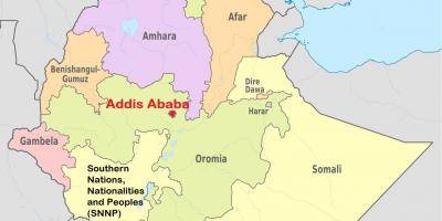 Αντίς αμπέμπα, Αιθιοπία χάρτη κόσμο